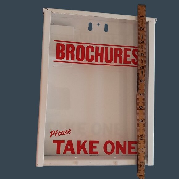 Wall-Mount Brochure Holder With "Brochures Please Take One" Text - Picture 3 of 5